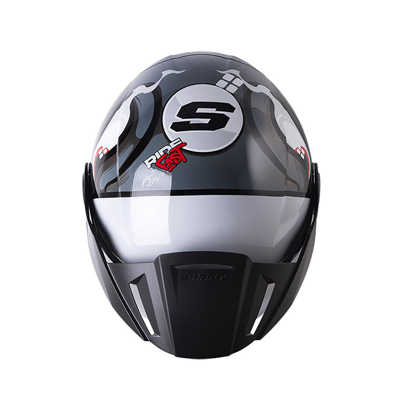 CASCO ABIERTO SHAFT SH212 CARAMBOLA GRIS OSCURO GRIS BRILLO