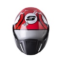 CASCO ABIERTO SHAFT SH212 CARAMBOLA ROJO GRIS BRILLO