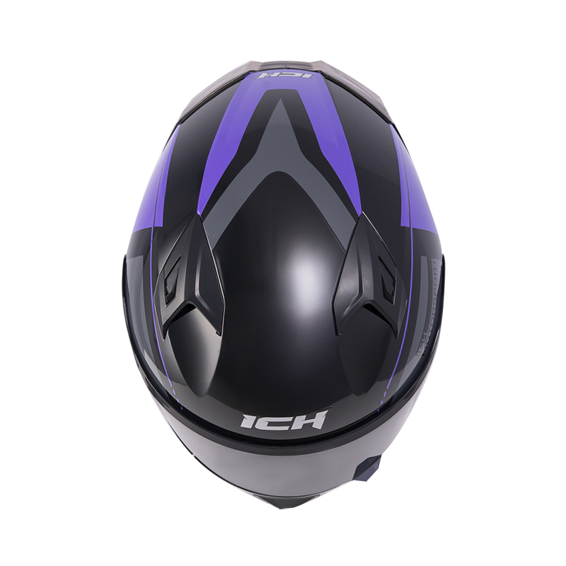 CASCO INTEGRAL ICH 503 DUKO NEGRO MORADO BRILLO VISOR NEGRO