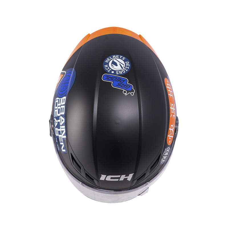 CASCO INTEGRAL ICH 501SP ARIGATO NEGRO NARANJA MATE VISOR TRANSPARENTE