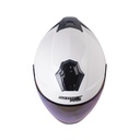 CASCO ABIERTO SHAFT PRO 240 DOBLE VISOR SOLID BLANCO GRIS BRILLO