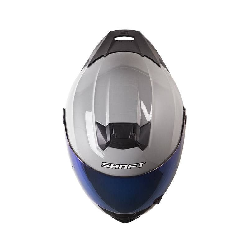 CASCO INTEGRAL SHAFT 502SP SOLID GRIS SILVER BRILLO VISOR AZUL