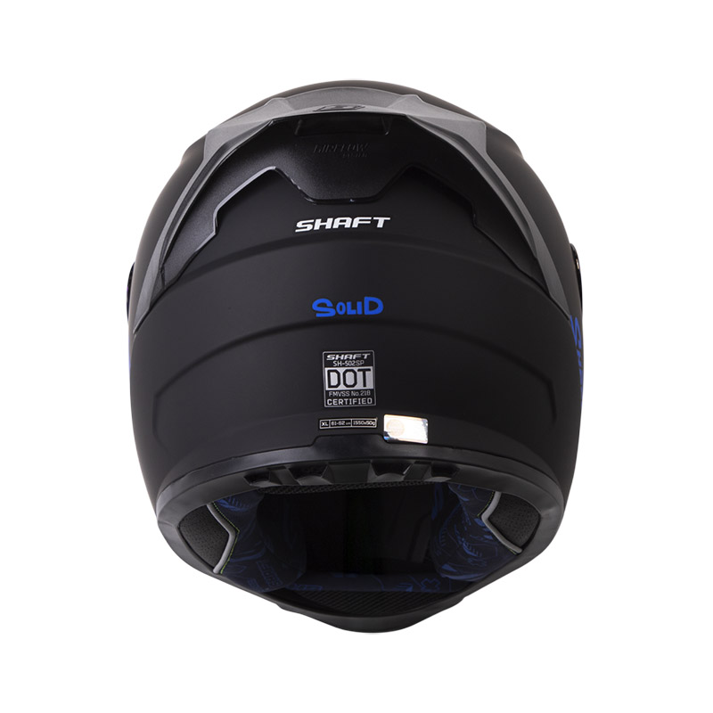 CASCO INTEGRAL SHAFT 502SP SOLID NEGRO AZUL MATE VISOR AZUL