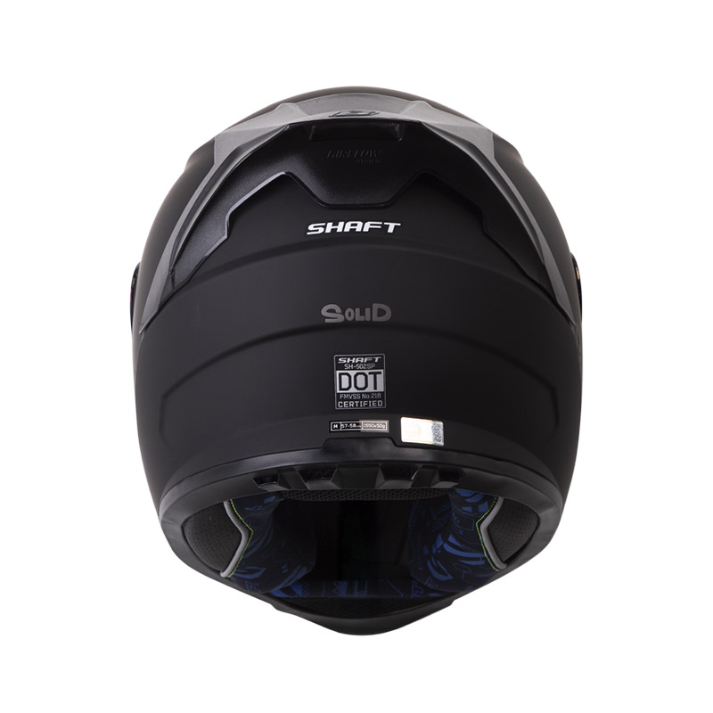 CASCO INTEGRAL SHAFT 502SP SOLID NEGRO GRIS OSCURO MATE VISOR AZUL