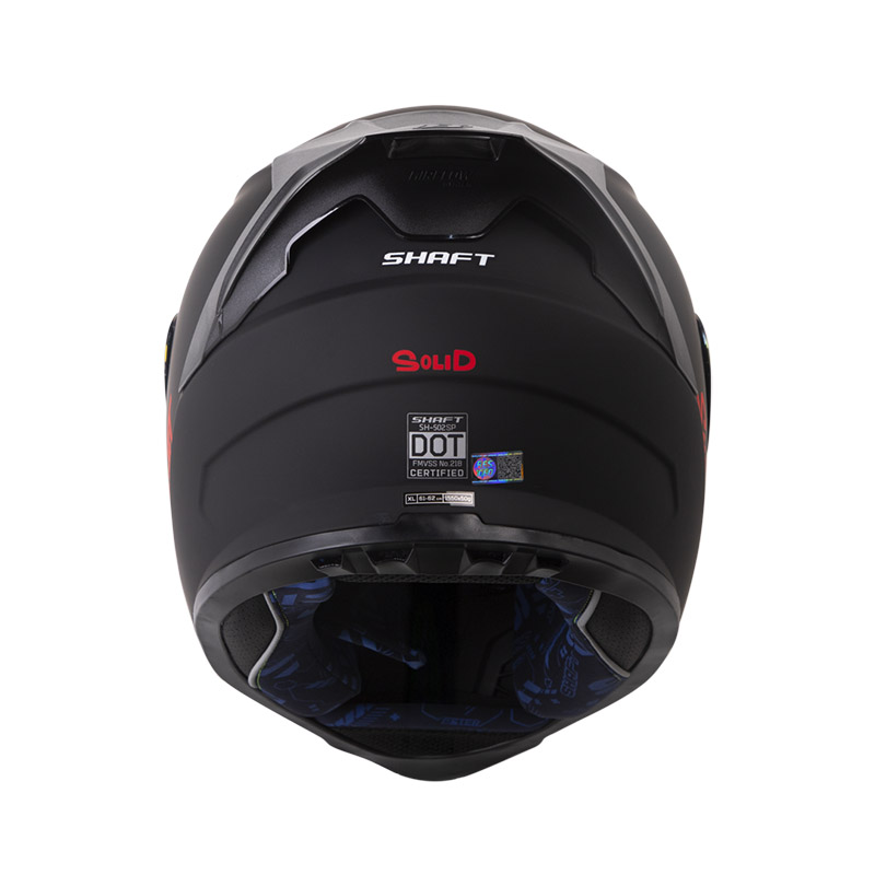 CASCO INTEGRAL SHAFT 502SP SOLID NEGRO ROJO MATE VISOR IRIDIUM ROJO