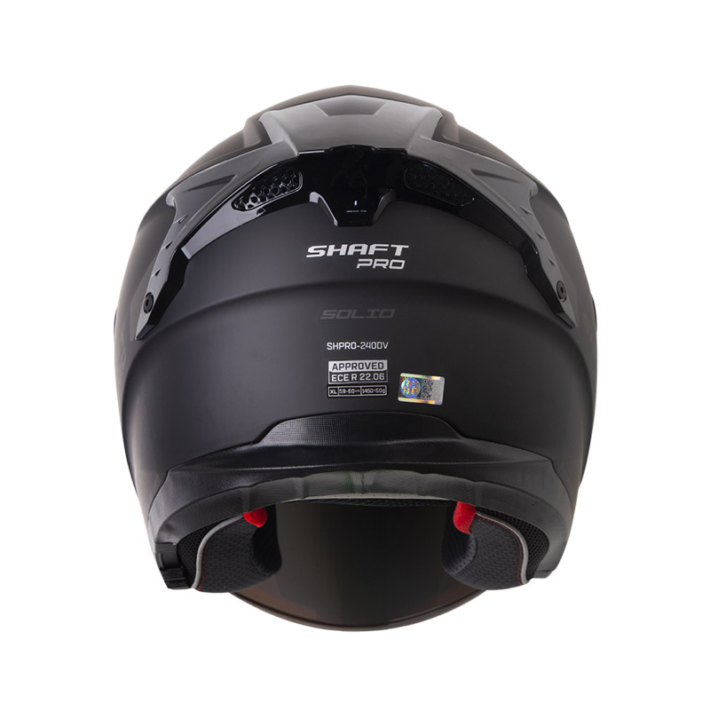 CASCO ABIERTO SHAFT PRO 240 DOBLE VISOR SOLID NEGRO GRIS OSCURO MATE
