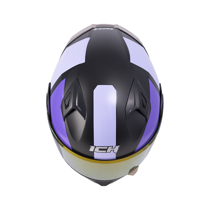 CASCO ABATIBLE ICH 3120 DOBLE VISOR FURTHER NEGRO LILA VISOR MORADO