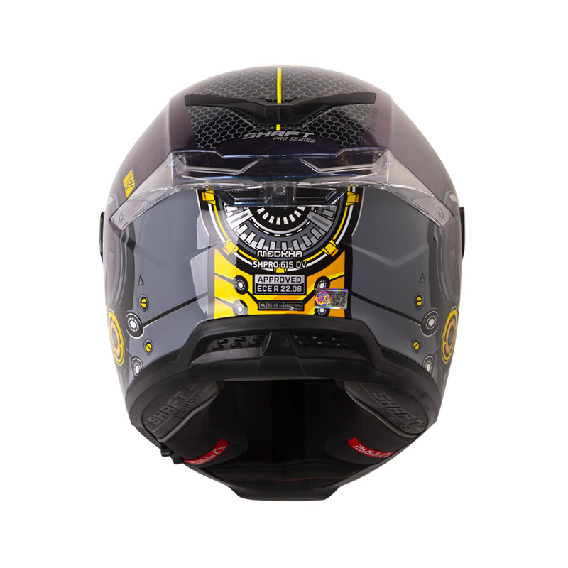 CASCO INTEGRAL SHAFT PRO 615 DOBLE VISOR MECKHA CAMALEON AMARILLO BRILLO
