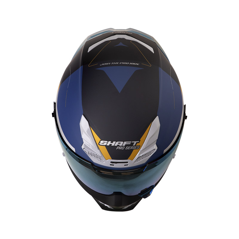 CASCO INTEGRAL SHAFT PRO 615 DOBLE VISOR CR-XX AZUL OSCURO DORADO MATE