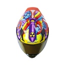 CASCO INTEGRAL SHAFT 562 R DREAMS AZUL CLARO NARANJA BRILLO