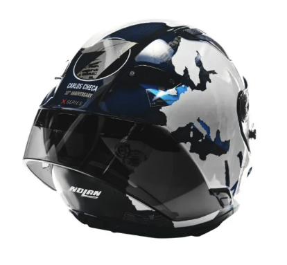 CASCO INTEGRAL NOLAN X-804 RS-U.C CHECA 30TH AZUL BLANCO BRILLO