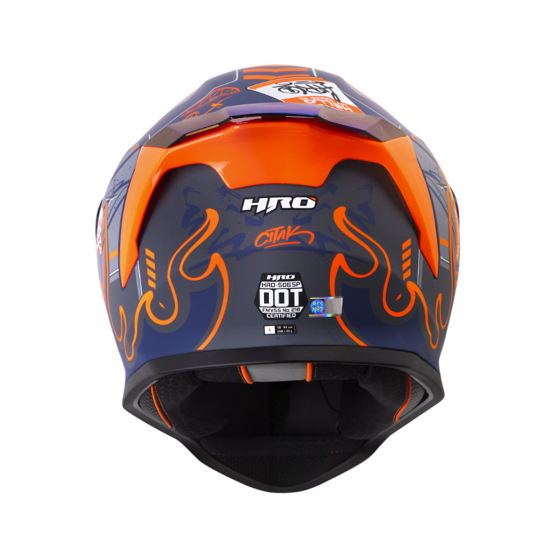 CASCO INTEGRAL HRO 506SP CITAK AZUL OSCURO NARANJA MATE