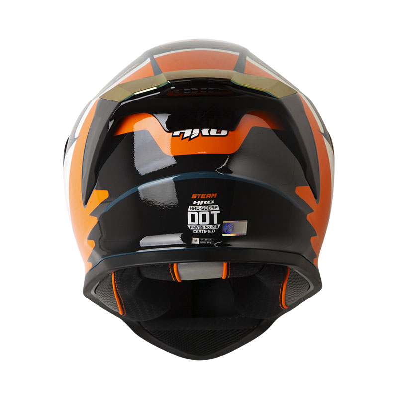 CASCO INTEGRAL HRO 506SP STEAM BLANCO NARANJA BRILLO