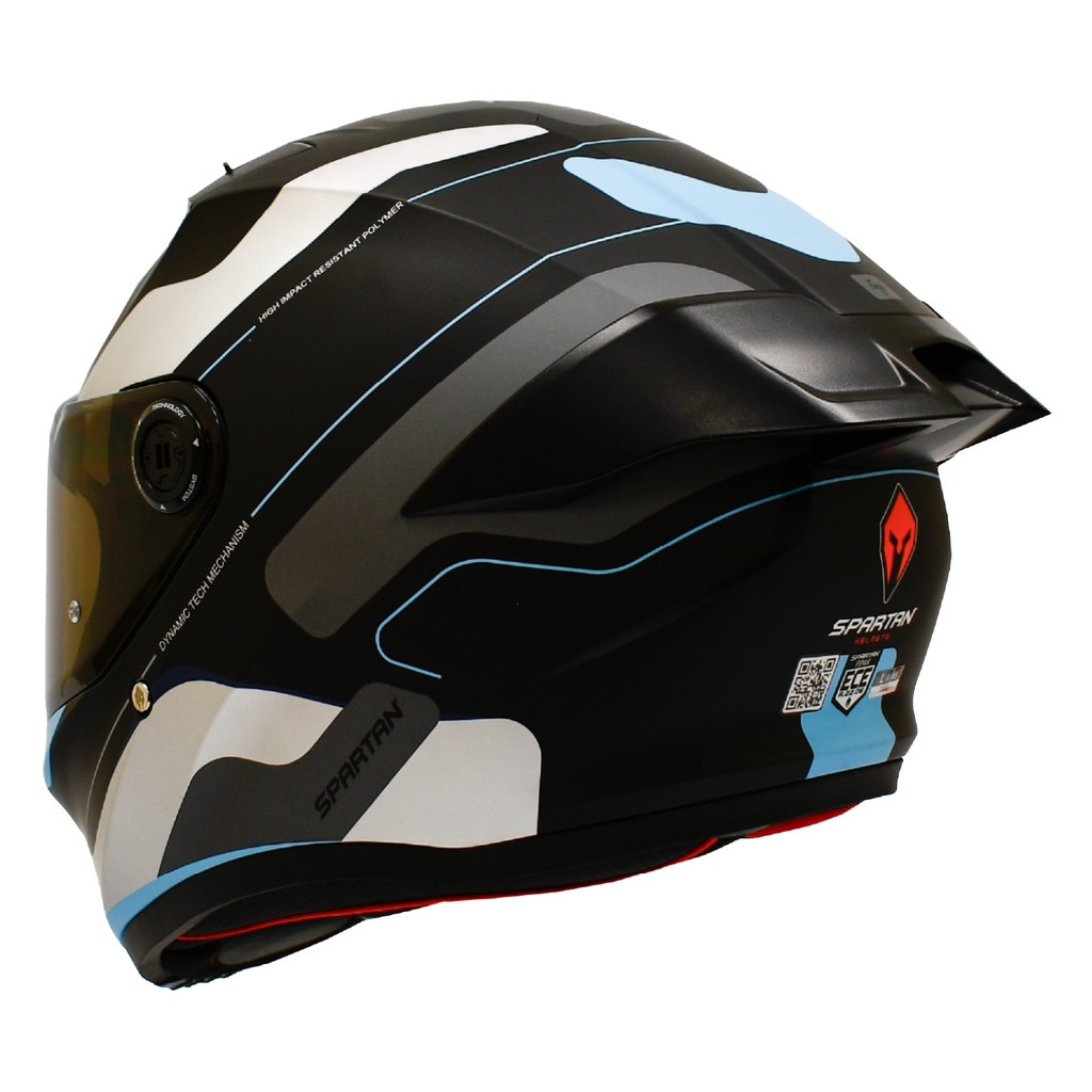 CASCO INTEGRAL SPARTAN FENIX ORK NEGRO AZUL MATE 