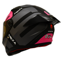 CASCO INTEGRAL SPARTAN FENIX HEXA NEGRO GRIS ROSADO MATE