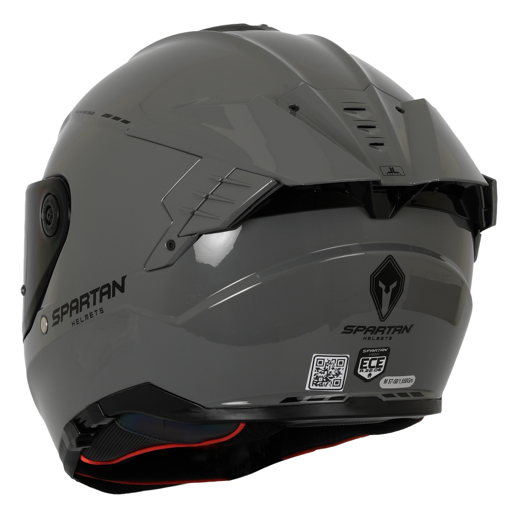 CASCO INTEGRAL SPARTAN DOBLE VISOR HAWK EVO SOLID A12 GRIS BRILLO