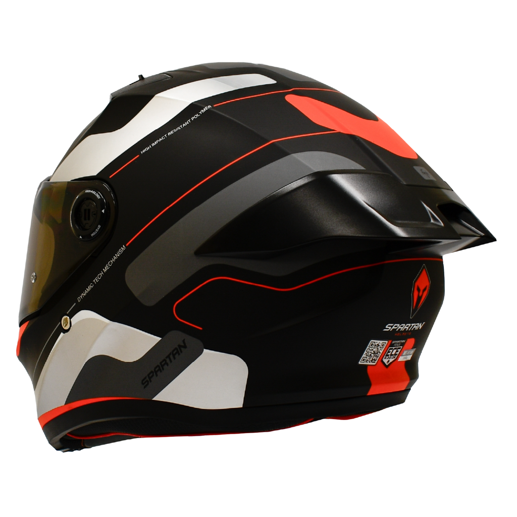 CASCO INTEGRAL SPARTAN FENIX ORK NEGRO ROJO MATE