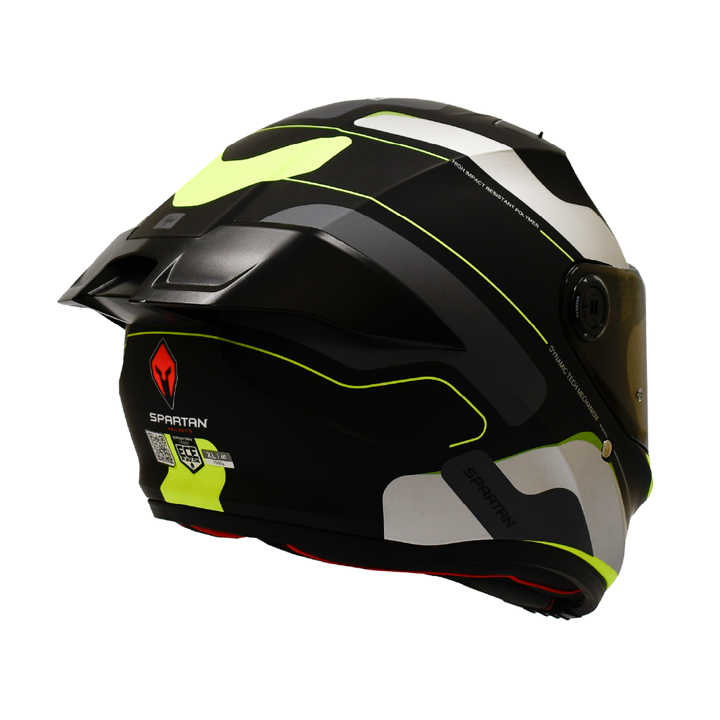 CASCO INTEGRAL SPARTAN FENIX ORK NEGRO AMARILLO MATE