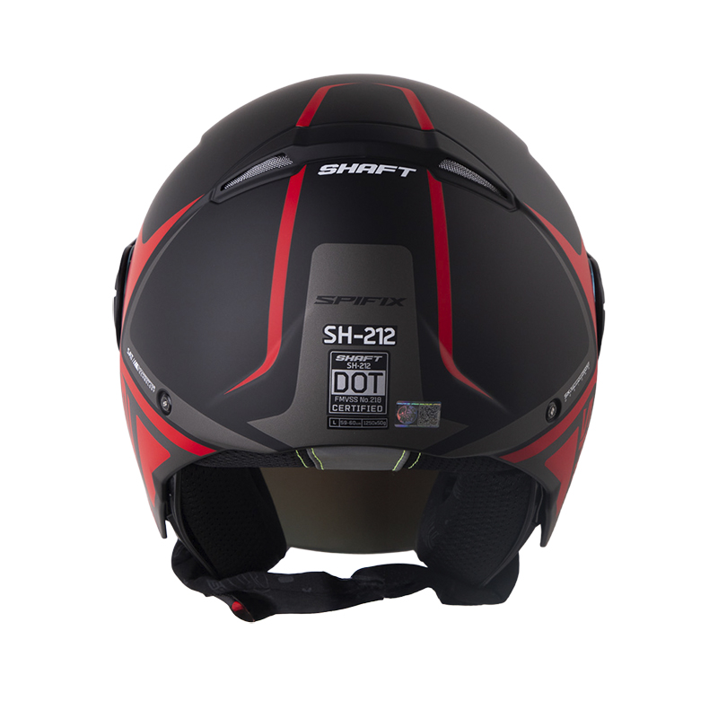 CASCO ABIERTO SHAFT 212 SPIFIX NEGRO ROJO MATE