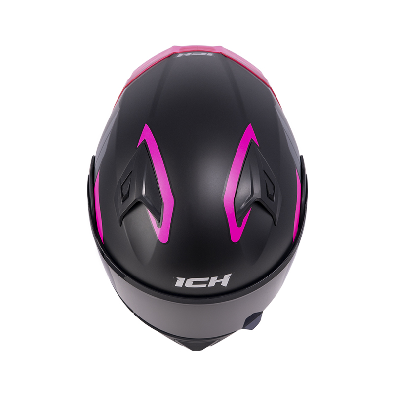CASCO ABATIBLE ICH 3120 DOBLE VISOR MIXAMO NEGRO FUCSIA MATE VISOR NEGRO