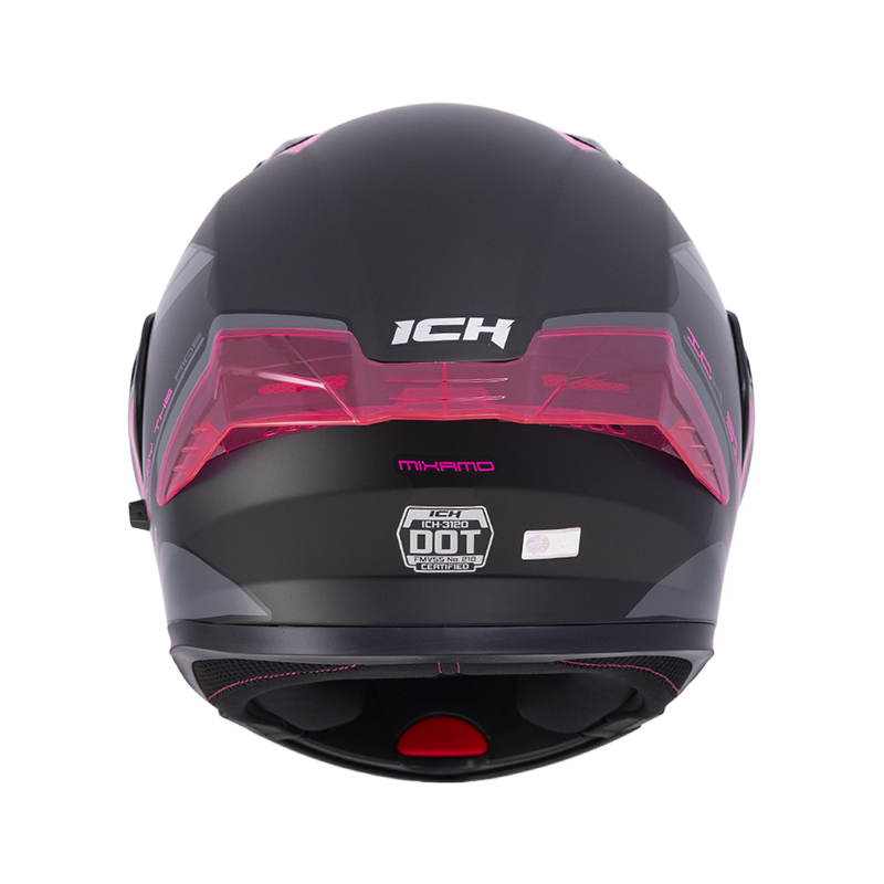 CASCO ABATIBLE ICH 3120 DOBLE VISOR MIXAMO NEGRO FUCSIA MATE VISOR NEGRO