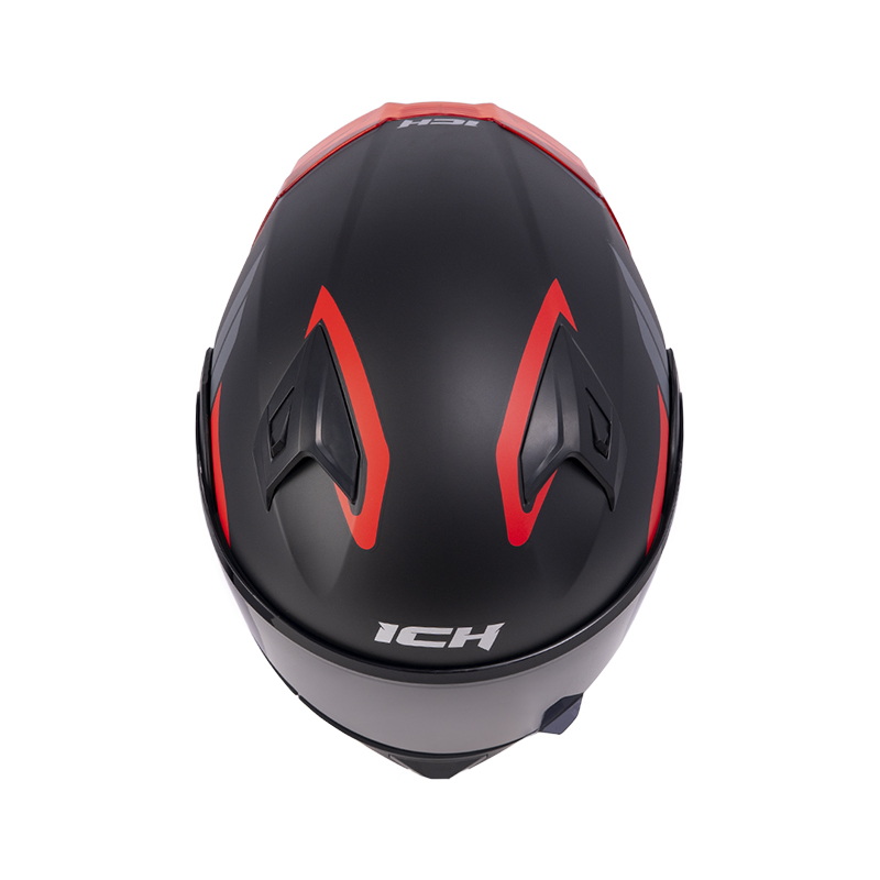 CASCO ABATIBLE ICH 3120 DOBLE VISOR MIXAMO NEGRO ROJO MATE VISOR NEGRO
