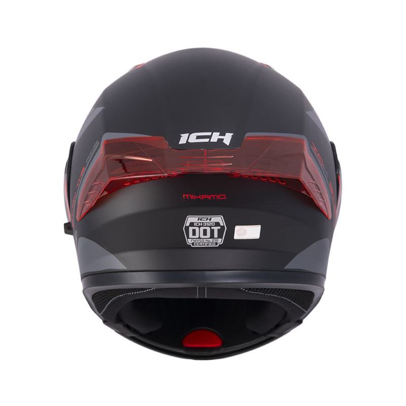 CASCO ABATIBLE ICH 3120 DOBLE VISOR MIXAMO NEGRO ROJO MATE VISOR NEGRO
