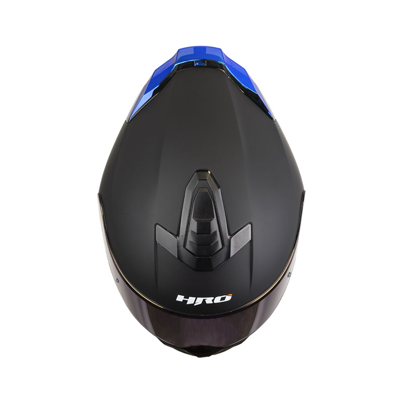CASCO INTEGRAL HRO 506SP SOLID NEGRO AZUL MATE ALERON AZUL