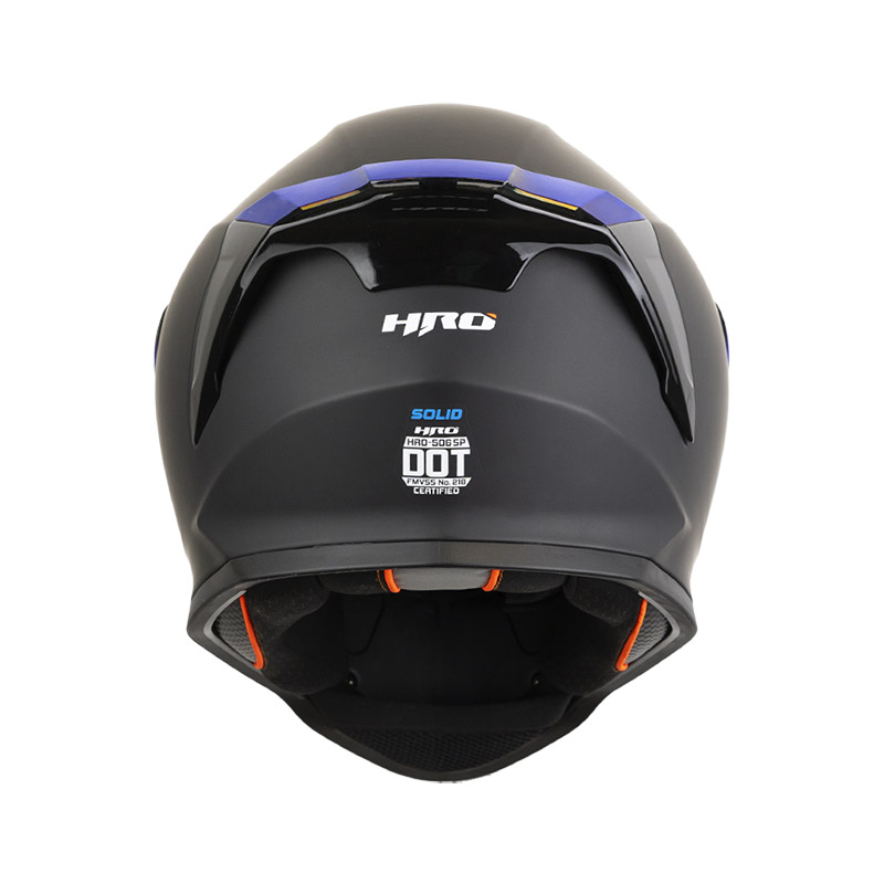 CASCO INTEGRAL HRO 506SP SOLID NEGRO AZUL MATE ALERON AZUL