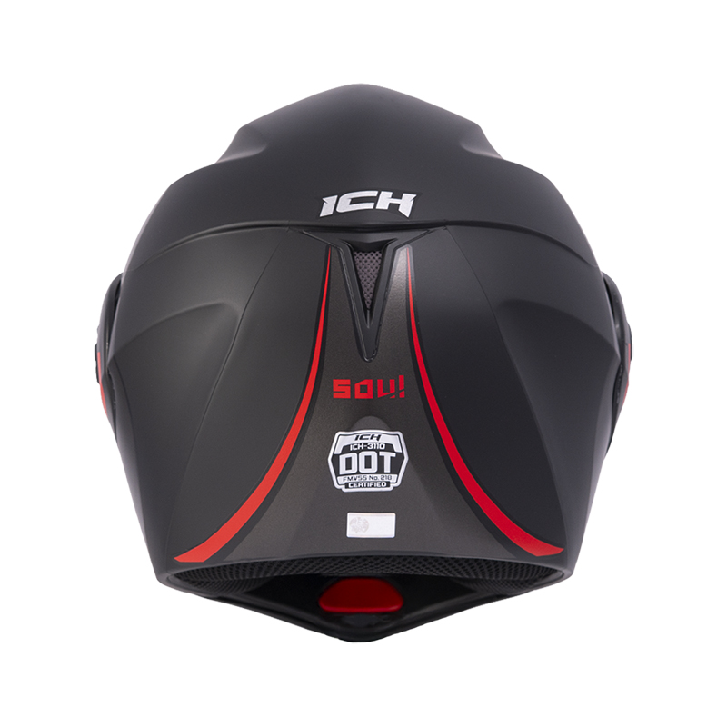 CASCO ABATIBLE ICH 3110 DOBLE VISOR SOUL NEGRO ROJO MATE VISOR NEGRO