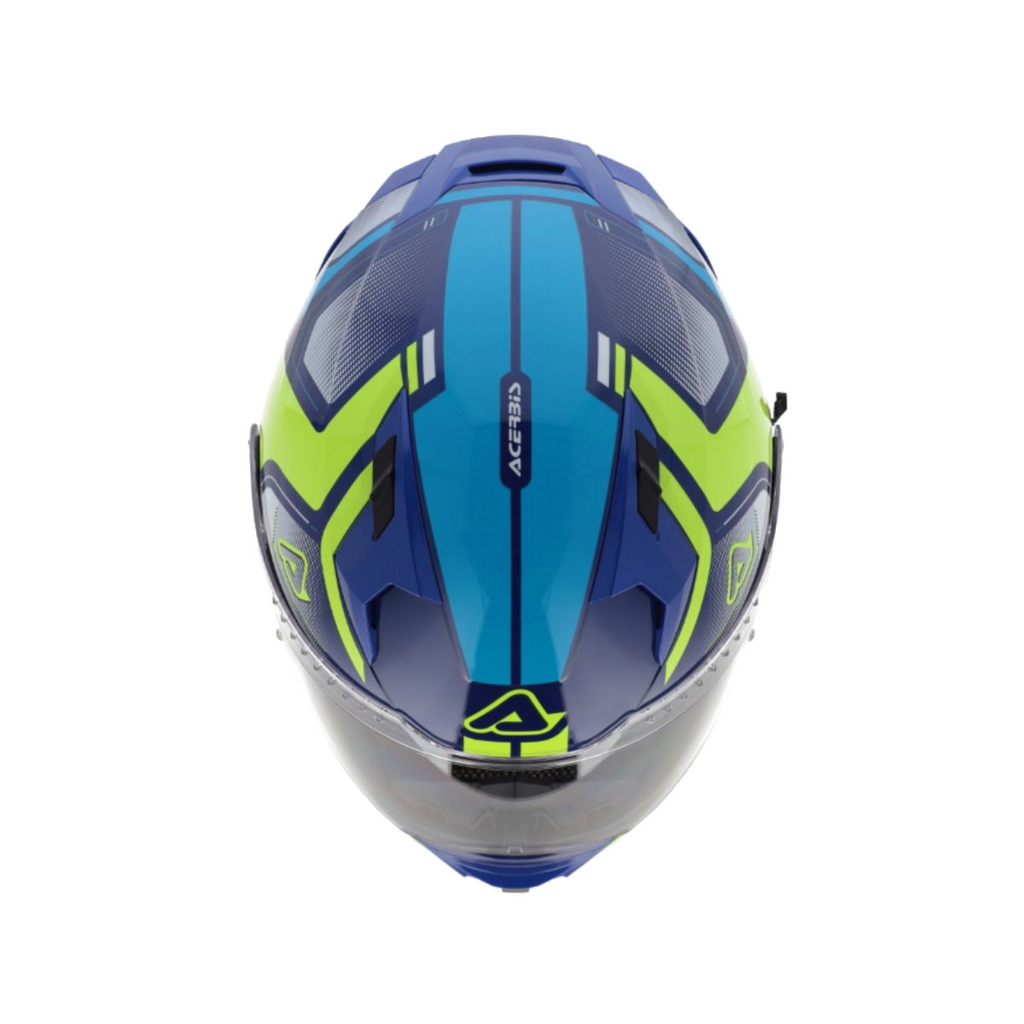 CASCO INTEGRAL X-WAY ASERBIS GRAPHIC AZUL AMARILLO