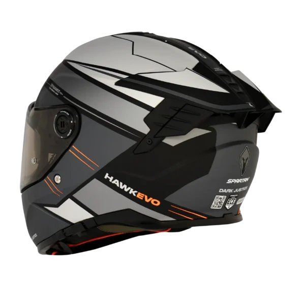 CASCO INTEGRAL SPARTAN DOBLE VISOR HAWK EVO DARKJS BLANCO GRIS NEGRO