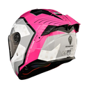 CASCO INTEGRAL SPARTAN DOBLE VISOR HAWK EVO FIRST BLANCO GRIS ROSADO BRILLO