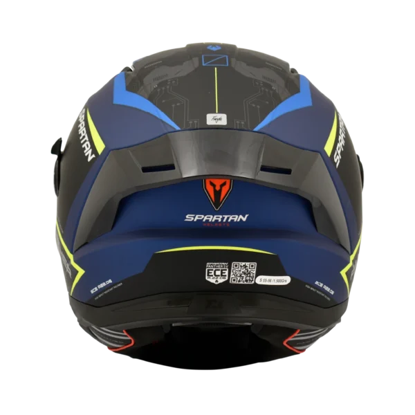 CASCO INTEGRAL SPARTAN DOBLE VISOR PANTHER RAPTOR AZUL AMARILLO