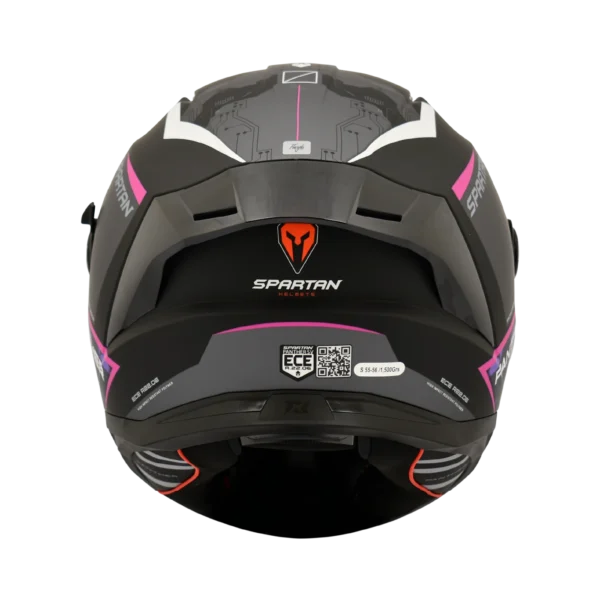 CASCO INTEGRAL SPARTAN DOBLE VISOR PANTHER RAPTOR NEGRO ROSADO