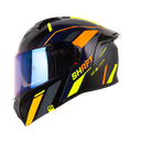 CASCO ABATIBLE SHAFT 3820SP SEVEN AZUL OSCURO NARANJA BRILLO