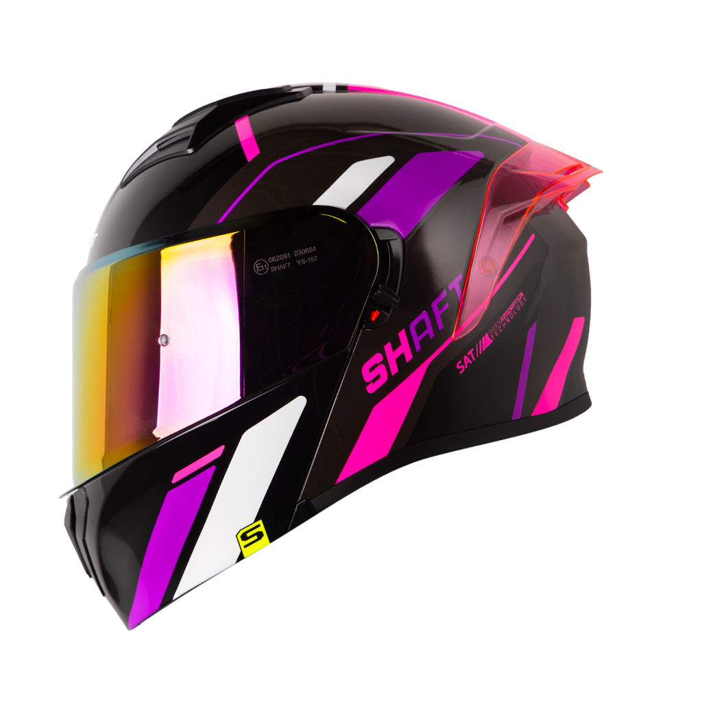 CASCO ABATIBLE SHAFT 3820SP SEVEN GRIS OSCURO MORADO BRILLO