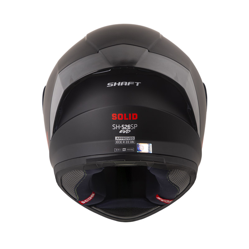 CASCO INTEGRAL SHAFT 526SP EVO SOLID NEGRO ROJO SPOILER NUEVO