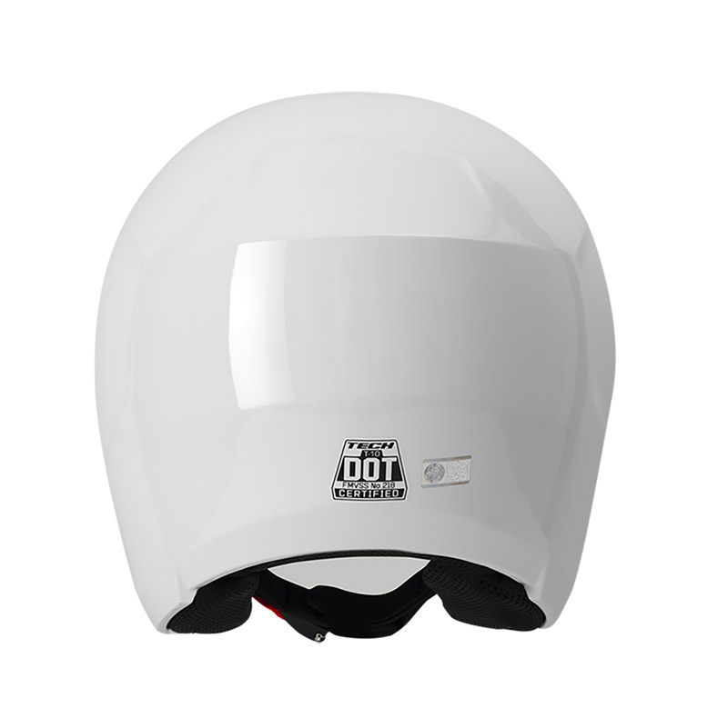 CASCO ABIERTO TECH T10 SOLID BLANCO BRILLO VISOR NEGRO