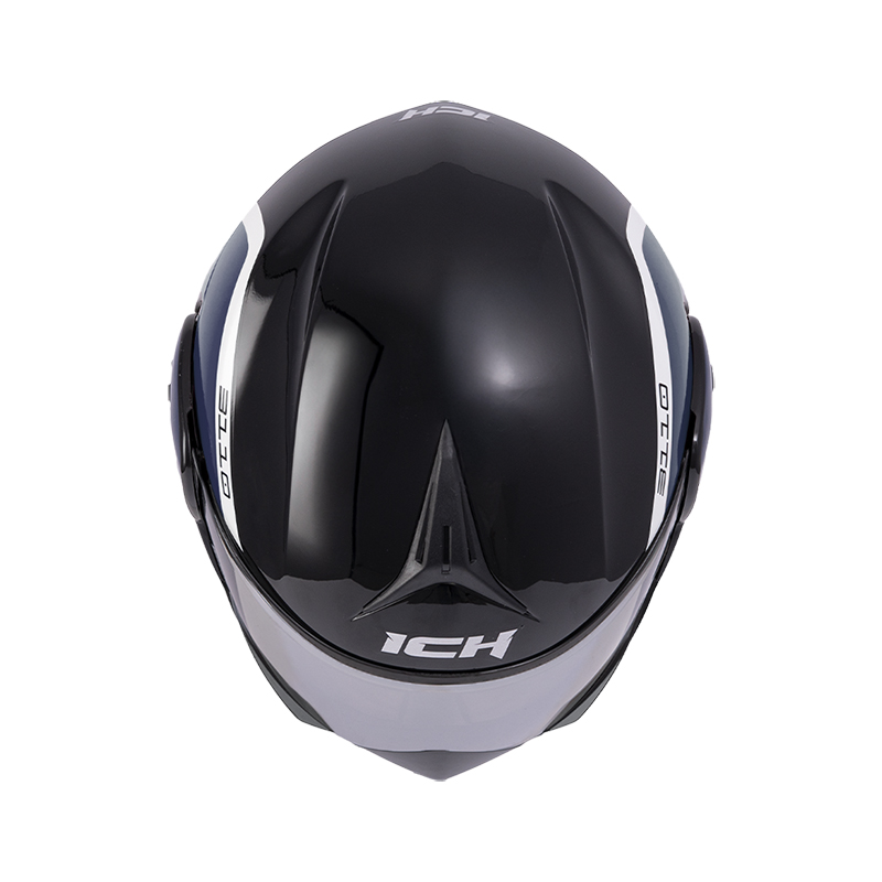 CASCO ABATIBLE ICH 3110 DOBLE VISOR XPACER NEGRO AZUL OSCURO VISOR SILVER