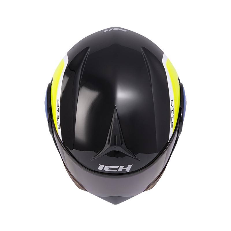 CASCO ABATIBLE ICH 3110 DOBLE VISOR XPACER NEGRO AMARILLO BRILLO VISOR NEGRO
