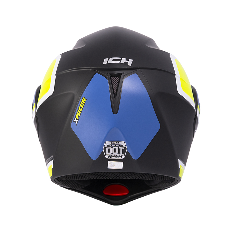 CASCO ABATIBLE ICH 3110 DOBLE VISOR XPACER NEGRO AMARILLO MATE VISOR SILVER