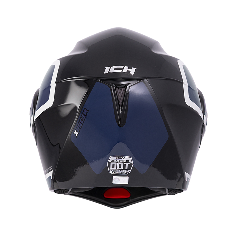 CASCO ABATIBLE ICH 3110 DOBLE VISOR XPACER NEGRO AZUL OSCURO BRILLO VISOR NEGRO
