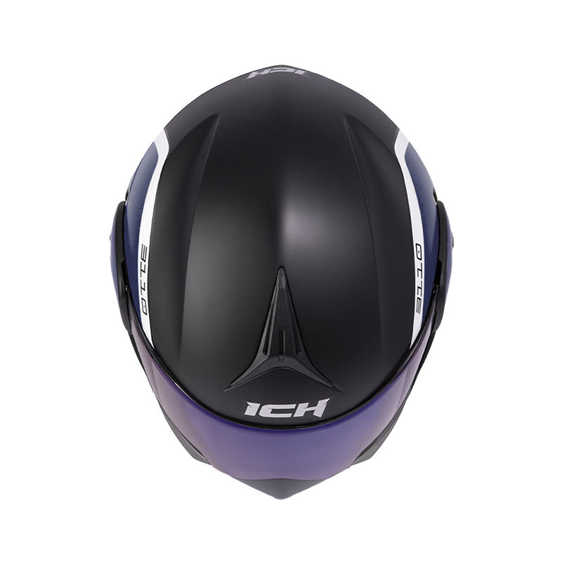 CASCO ABATIBLE ICH 3110 DOBLE VISOR XPACER NEGRO AZUL OSCURO MATE VISOR AZUL