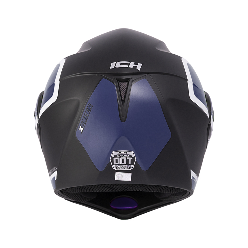 CASCO ABATIBLE ICH 3110 DOBLE VISOR XPACER NEGRO AZUL OSCURO MATE VISOR AZUL