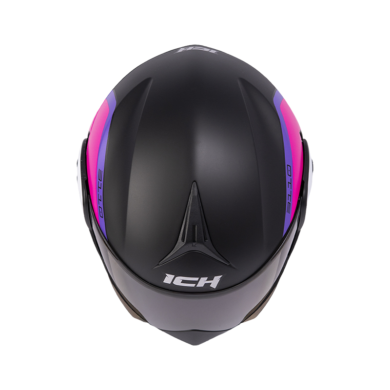 CASCO ABATIBLE ICH 3110 DOBLE VISOR XPACER NEGRO FUCSIA MATE VISOR NEGRO