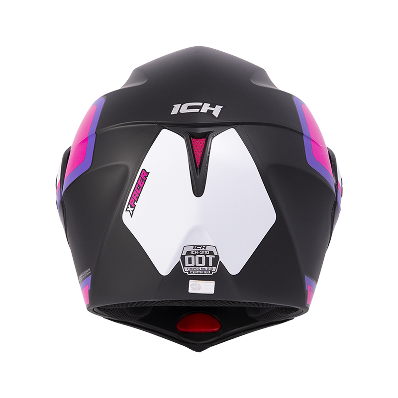 CASCO ABATIBLE ICH 3110 DOBLE VISOR XPACER NEGRO FUCSIA MATE VISOR NEGRO