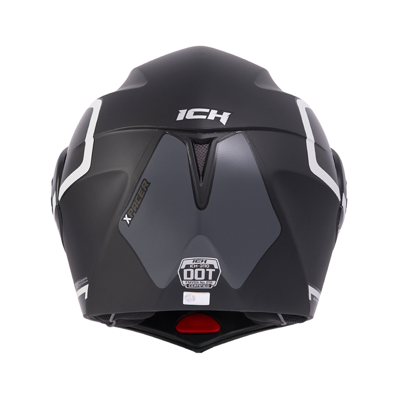 CASCO ABATIBLE ICH 3110 DOBLE VISOR XPACER NEGRO GRIS OSCURO MATE VISOR NEGRO