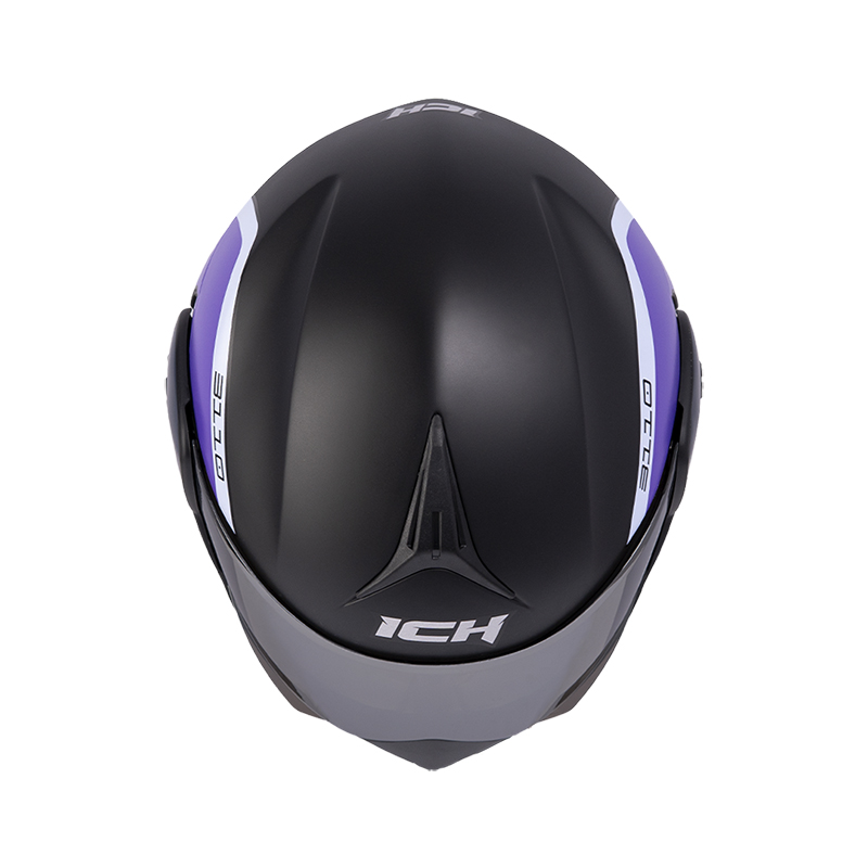 CASCO ABATIBLE ICH 3110 DOBLE VISOR XPACER NEGRO MORADO MATE VISOR NEGRO