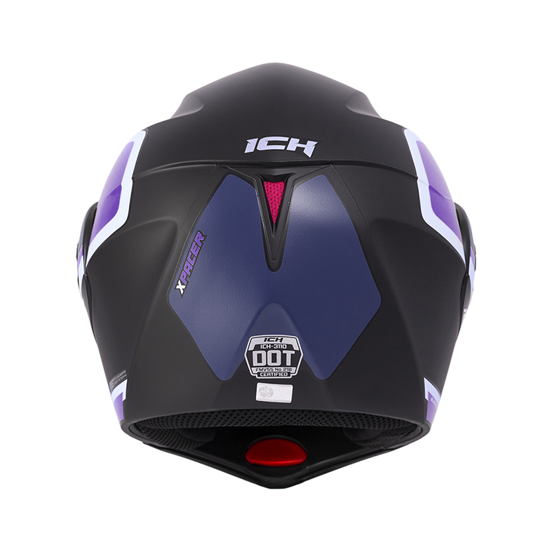 CASCO ABATIBLE ICH 3110 DOBLE VISOR XPACER NEGRO MORADO MATE VISOR NEGRO